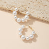 1 Pair Elegant Simple Style Round Pearl Plating Alloy 14k Gold Plated Earrings