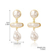 1 Pair Elegant Streetwear Geometric Plating Imitation Pearl Drop Earrings