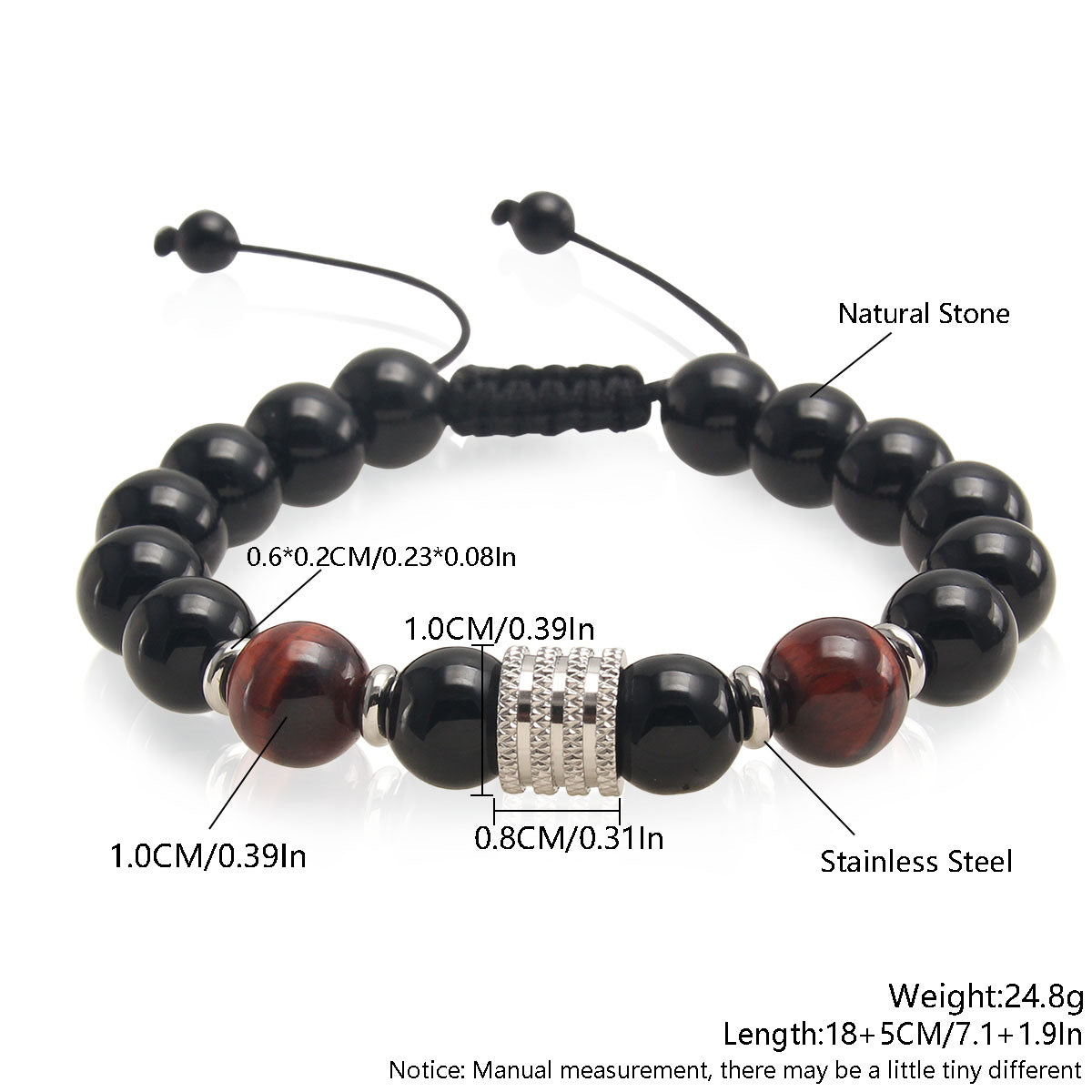 Casual Geometric Tiger Eye Plating Bracelets