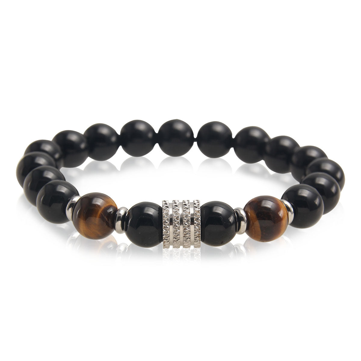 Casual Geometric Tiger Eye Plating Bracelets