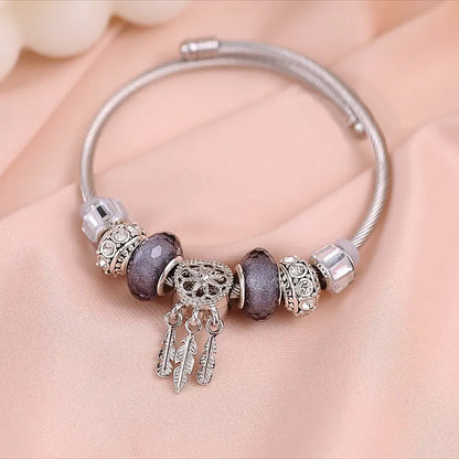 Simple Style Solid Color Alloy Plating Hollow Out Silver Plated Women's Bracelets