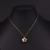 Retro Shell Copper Plating Inlay Pearl 18k Gold Plated Pendant Necklace