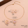 Lady Sweet Square Copper Plating Inlay Zircon Gold Plated Rings Earrings Necklace