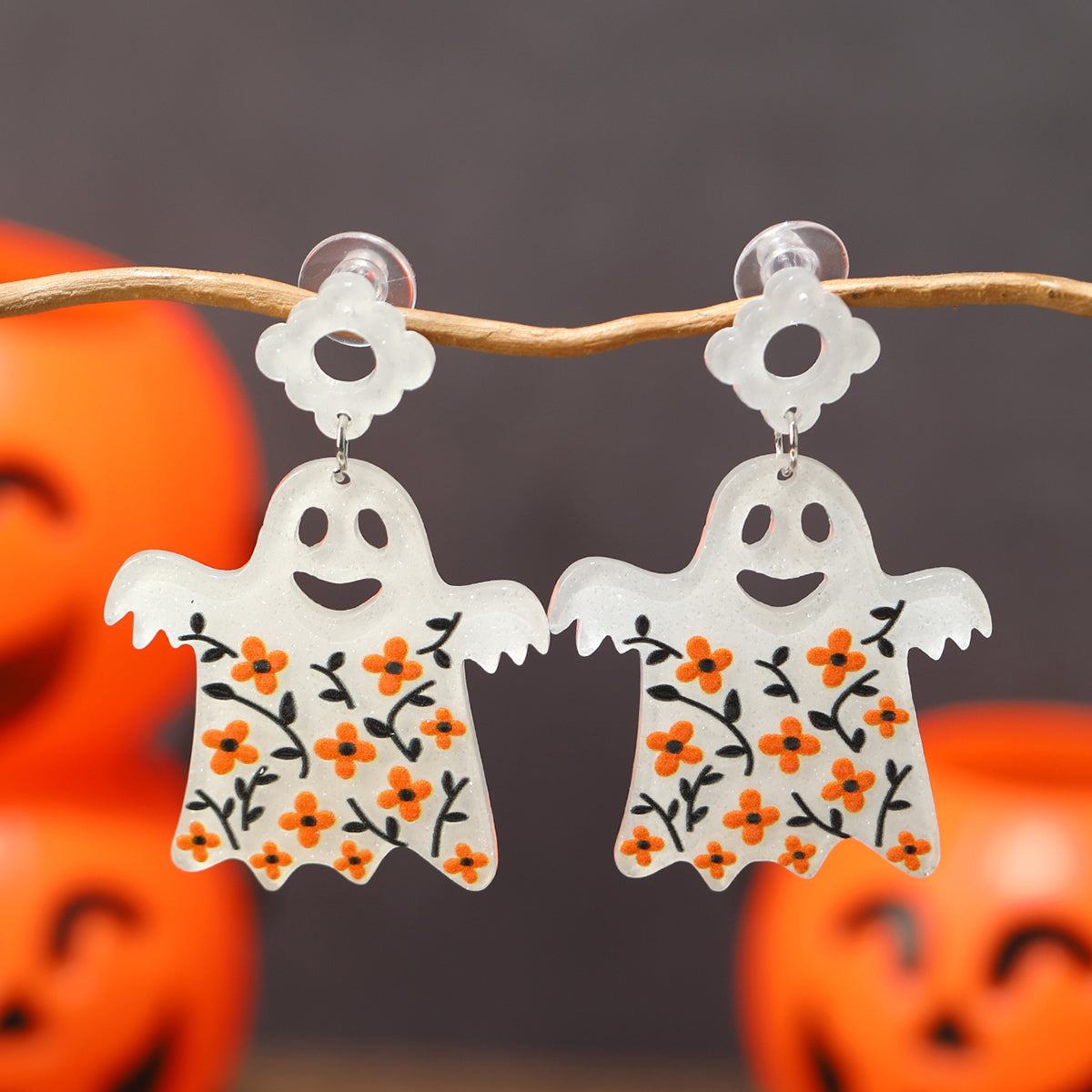 1 Pair Exaggerated Funny Ghost Arylic Drop Earrings