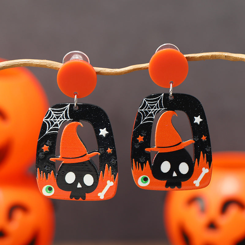 1 Pair Exaggerated Funny Ghost Arylic Drop Earrings