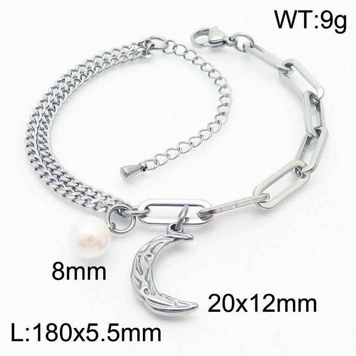 Simple Style Human Star Oval Stainless Steel Plating 18k Gold Plated Bracelets