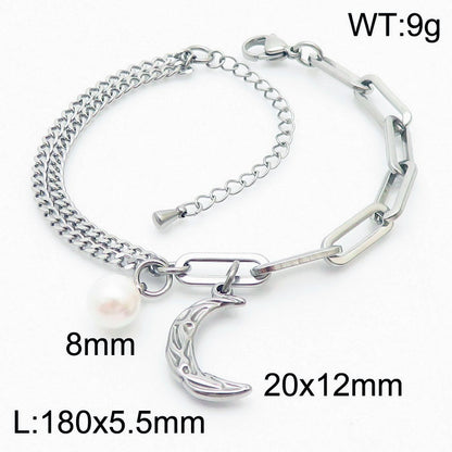 Simple Style Human Star Oval Stainless Steel Plating 18k Gold Plated Bracelets