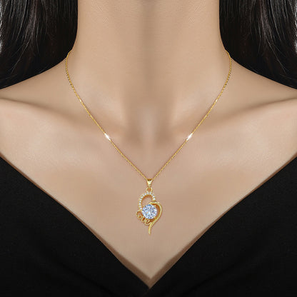 Modern Style Simple Style Commute Heart Shape Titanium Steel Copper Plating Inlay Zircon Gold Plated Pendant Necklace