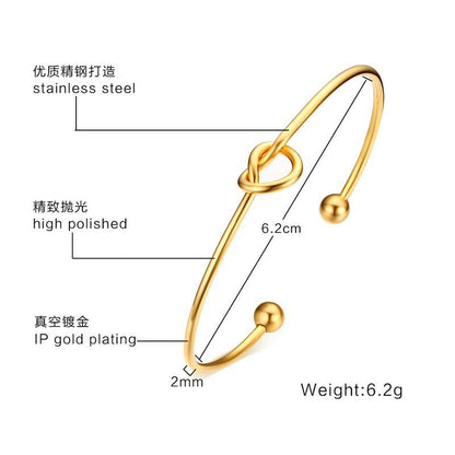 Simple Style Solid Color Stainless Steel Plating Gold Plated Bangle