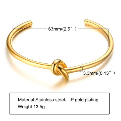 Simple Style Solid Color Stainless Steel Plating Gold Plated Bangle