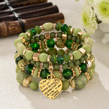 Ethnic Style Heart Shape Artificial Crystal Beaded Women'S Bracelets 1 Piece