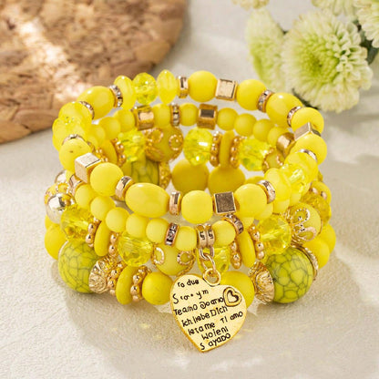 Ethnic Style Heart Shape Artificial Crystal Beaded Women'S Bracelets 1 Piece