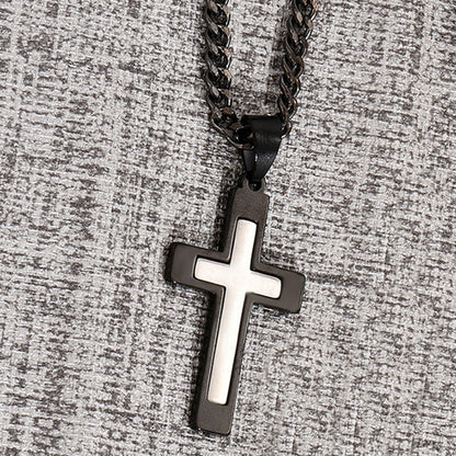 Casual Hip-hop Cross Stainless Steel Titanium Steel Plating Pendant Necklace