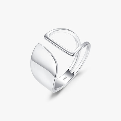 Ig Style Modern Style Simple Style Irregular Sterling Silver Rhodium Plated Open Rings In Bulk