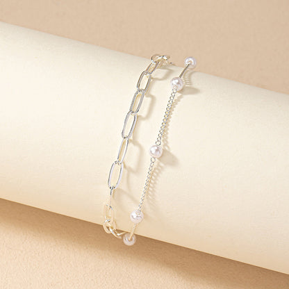 Basic Geometric Imitation Pearl Plating Women's Bracelets