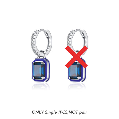 1 Piece Ig Style Elegant Glam Rectangle Plating Inlay Sterling Silver Zircon Rhodium Plated Earrings