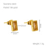 1 Pair Glam Retro Heart Shape Plating Inlay Stainless Steel Zircon 18k Gold Plated Drop Earrings