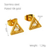 1 Pair Glam Retro Heart Shape Plating Inlay Stainless Steel Zircon 18k Gold Plated Drop Earrings