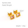 1 Pair Glam Retro Heart Shape Plating Inlay Stainless Steel Zircon 18k Gold Plated Drop Earrings