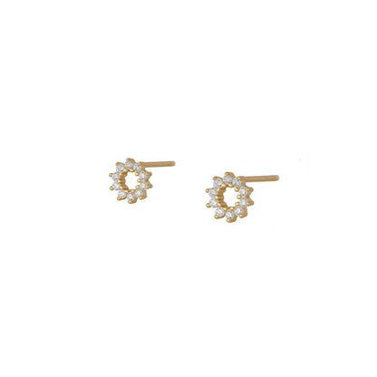 1 Pair Ig Style French Style Simple Style Star Water Droplets Flower Plating Inlay Copper Zircon Gold Plated Earrings