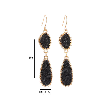 Wholesale Jewelry Simple Style Classic Style Water Droplets Alloy Resin Inlay Drop Earrings