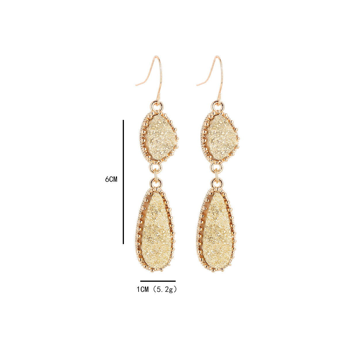 Wholesale Jewelry Simple Style Classic Style Water Droplets Alloy Resin Inlay Drop Earrings