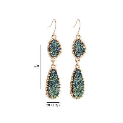 Wholesale Jewelry Simple Style Classic Style Water Droplets Alloy Resin Inlay Drop Earrings