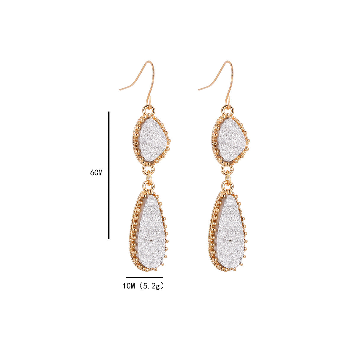 Wholesale Jewelry Simple Style Classic Style Water Droplets Alloy Resin Inlay Drop Earrings