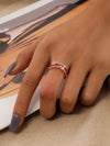 1 Piece Fashion Fish Tail Copper Inlay Artificial Pearls Zircon Open Ring