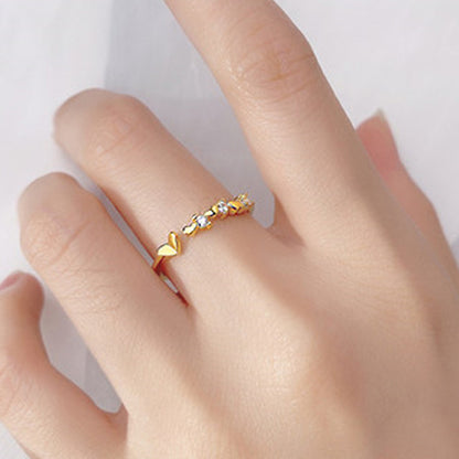 1 Piece Fashion Fish Tail Copper Inlay Artificial Pearls Zircon Open Ring