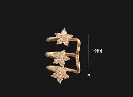 1 Piece Simple Style Flower Inlay Alloy Zircon Ear Cuffs