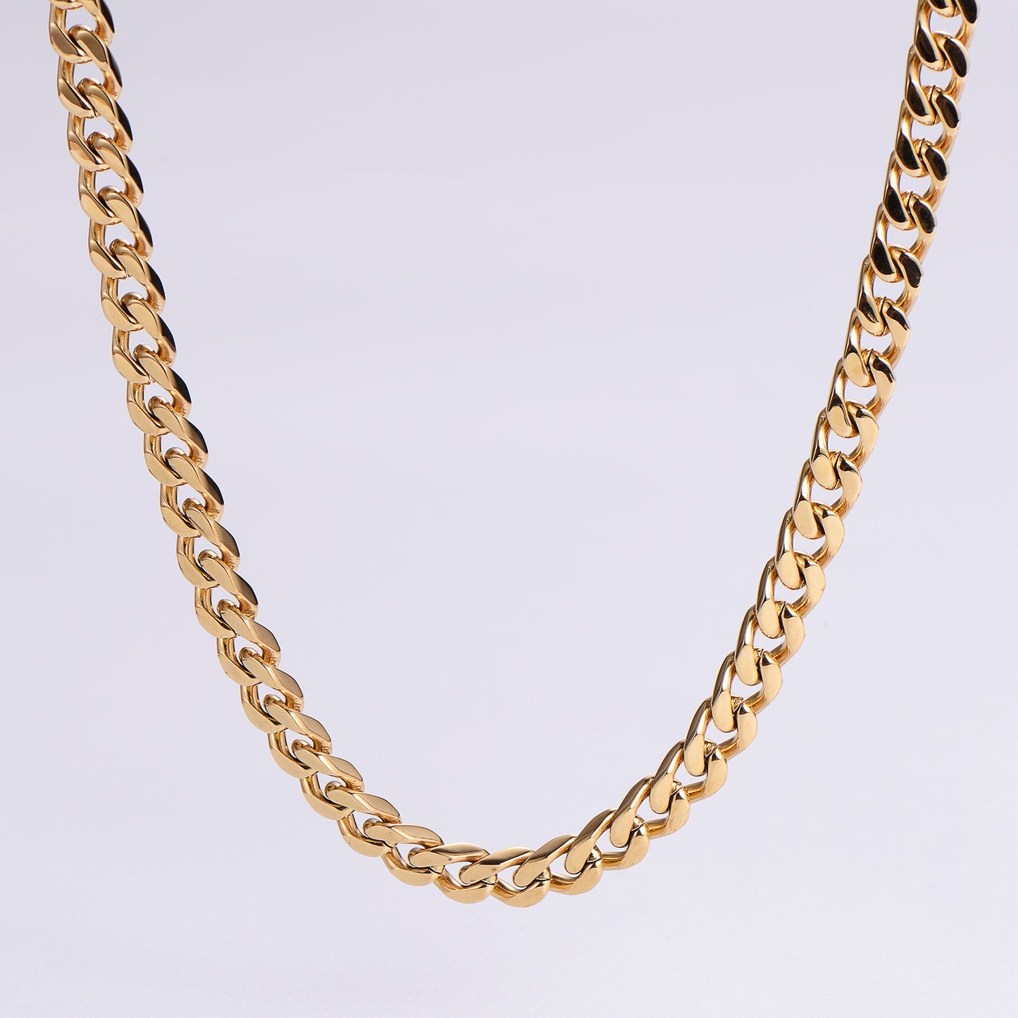 Hip-hop Rock Solid Color Stainless Steel Polishing Plating 18k Gold Plated Long Necklace