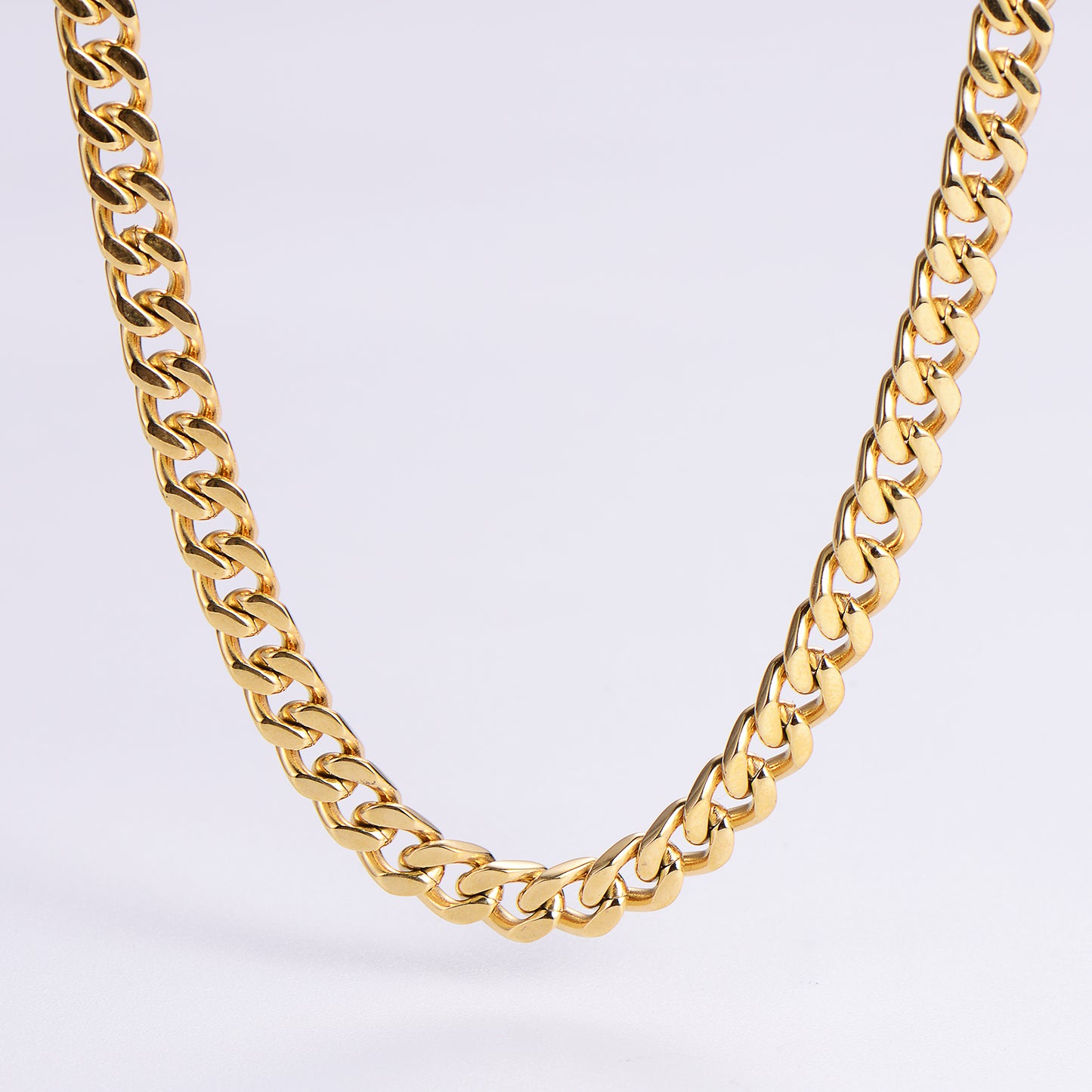 Hip-hop Rock Solid Color Stainless Steel Polishing Plating 18k Gold Plated Long Necklace