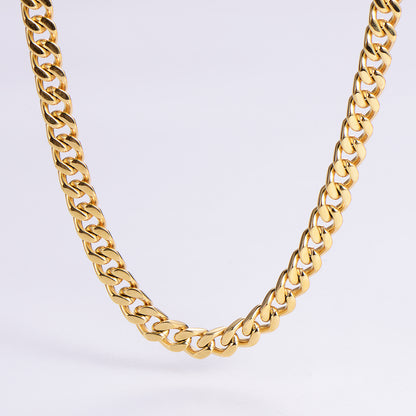 Hip-hop Rock Solid Color Stainless Steel Polishing Plating 18k Gold Plated Long Necklace