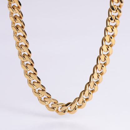 Hip-hop Rock Solid Color Stainless Steel Polishing Plating 18k Gold Plated Long Necklace