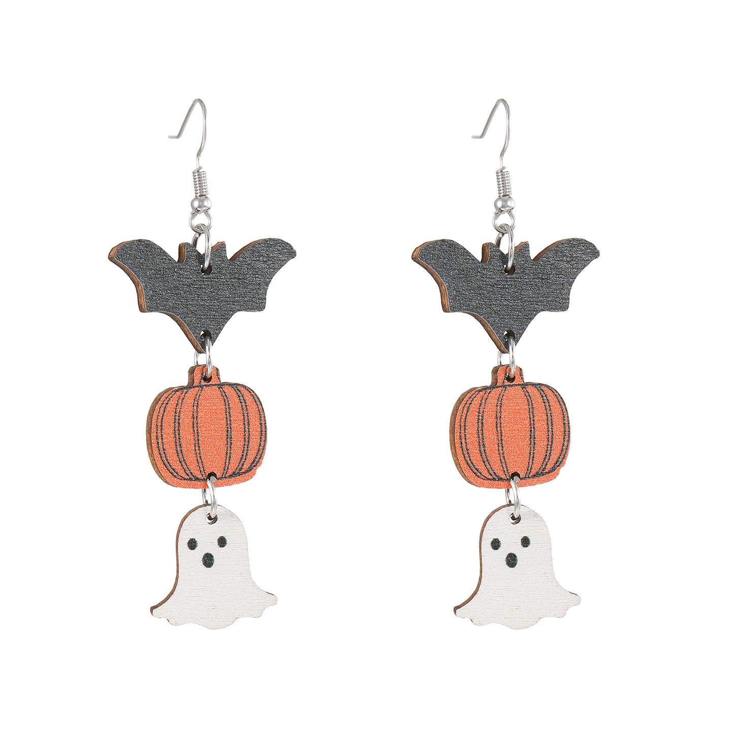 Wholesale Jewelry Funny Streetwear Pumpkin Wood Drop Earrings