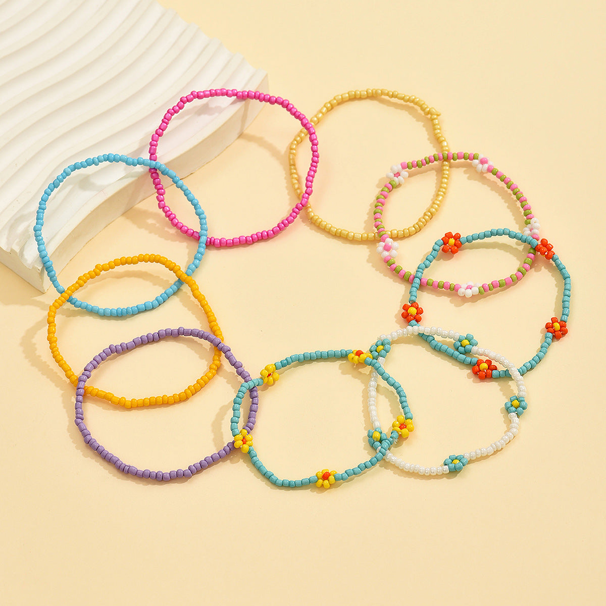 Simple Style Colorful Glass Wholesale Bracelets