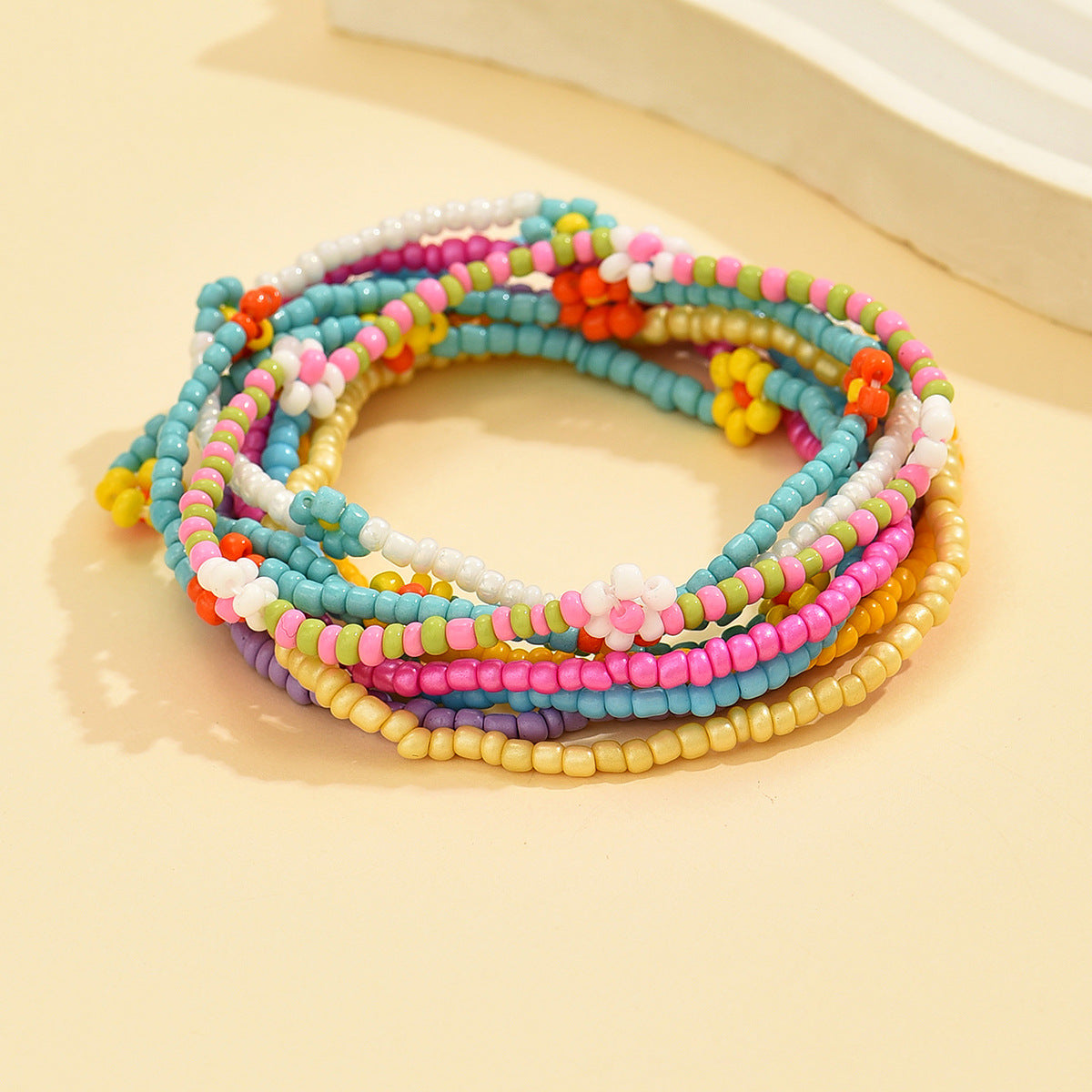 Simple Style Colorful Glass Wholesale Bracelets