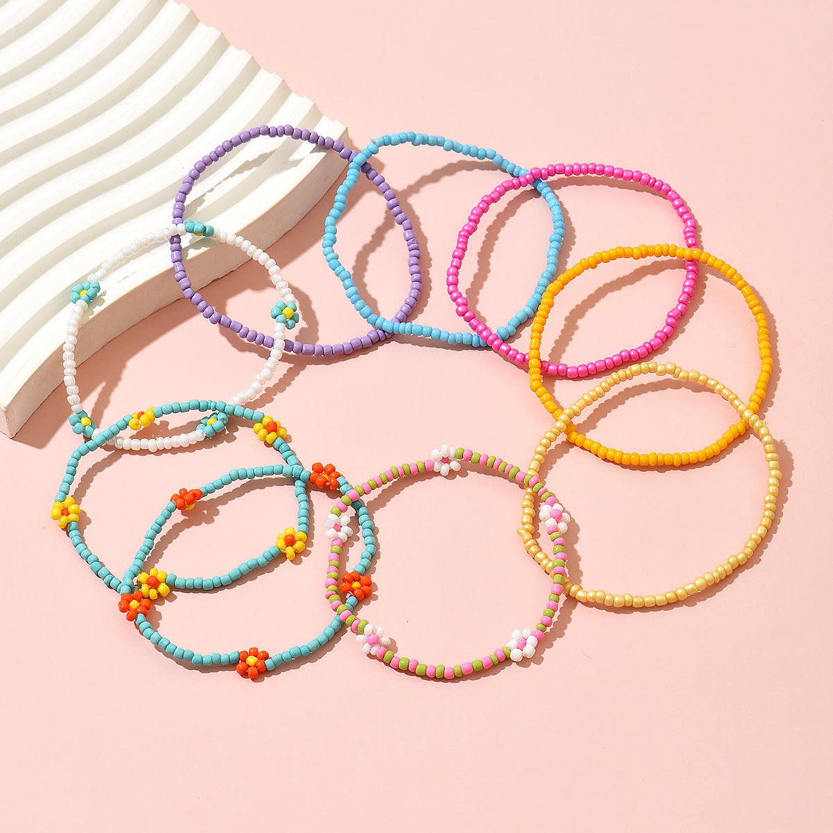 Simple Style Colorful Glass Wholesale Bracelets