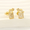 1 Pair Simple Style Heart Shape Butterfly Bow Knot Plating Inlay Copper Zircon 18k Gold Plated Ear Studs