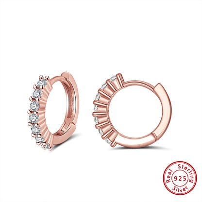 1 Pair Modern Style Classic Style Circle Polishing Plating Inlay Sterling Silver Zircon 14k Gold Plated Rose Gold Plated White Gold Plated Earrings