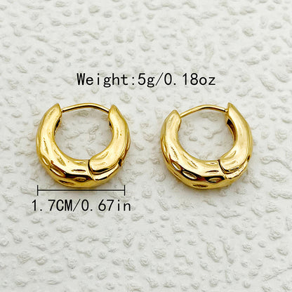 1 Pair Simple Style Round Plating Stainless Steel Gold Plated Earrings