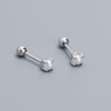 1 Pair Simple Style Geometric Solid Color Plating Inlay Sterling Silver Artificial Pearls Ear Studs