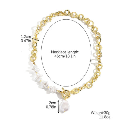 Elegant Geometric Alloy Plating Artificial Pearls Women's Necklace