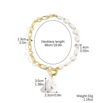 Elegant Geometric Alloy Plating Artificial Pearls Women's Necklace