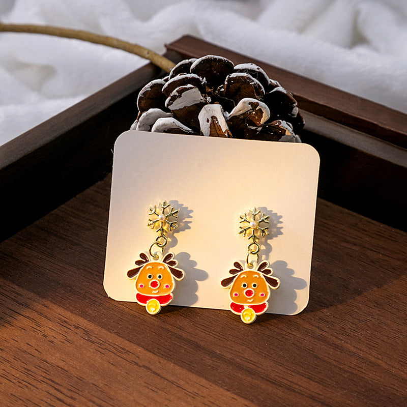 1 Pair Cute Christmas House Christmas Tree Snowflake Plating Alloy Drop Earrings