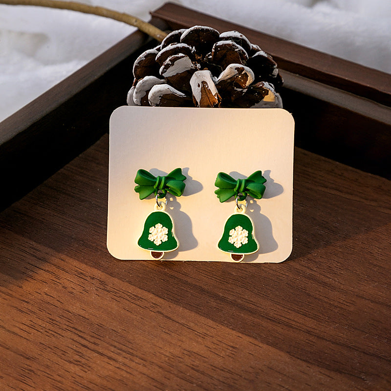 1 Pair Simple Style Christmas Tree Enamel Alloy Drop Earrings