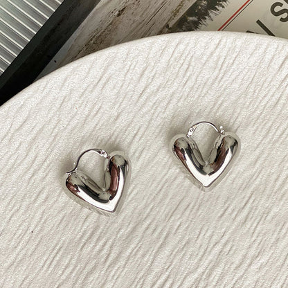 1 Pair Simple Style Heart Shape Plating Copper Earrings