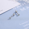 1 Pair Simple Style Solid Color Pleated Sterling Silver Ear Studs