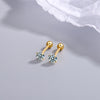 1 Pair Simple Style Solid Color Pleated Sterling Silver Ear Studs